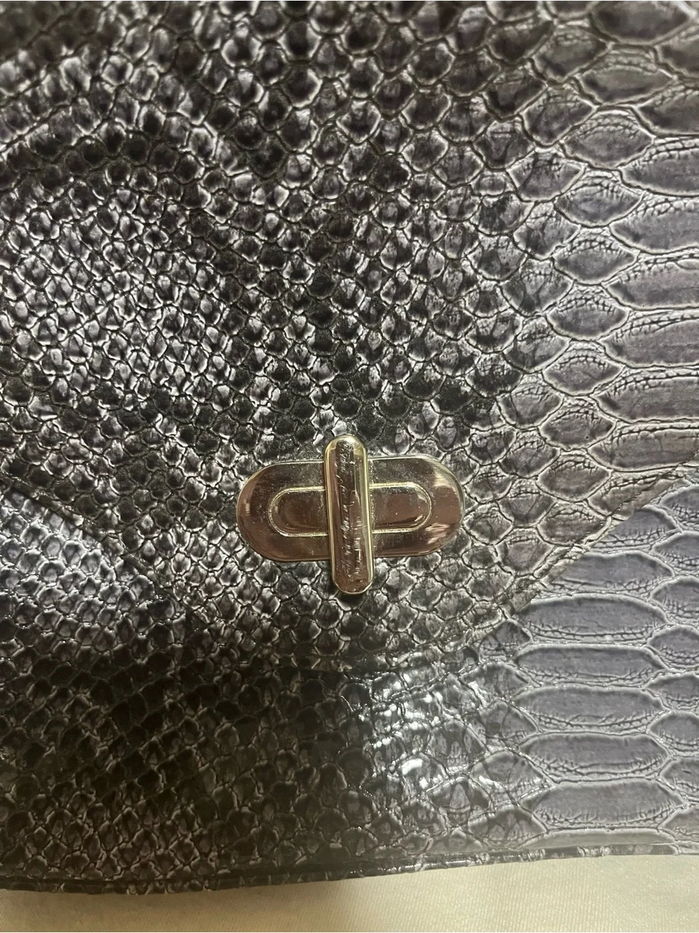 Nine West Stylish Gray Python-Texture Top-Handle Satchel
